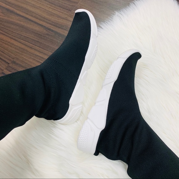 Black calf sock sneaker - Picture 5 of 8